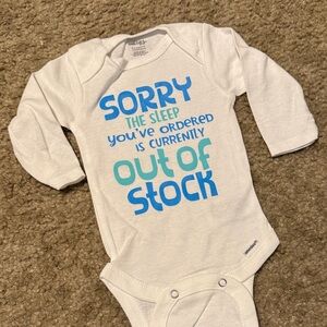 White and Blue Baby Onesie funny onesie new baby size 0-3 months new handmade